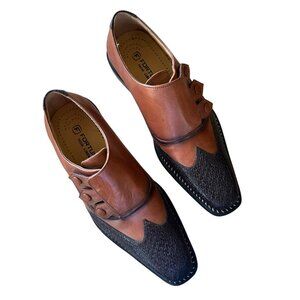 Fortune From Liberty Monk Strap Cognac Genuine Leather Dress Shoe 9.5